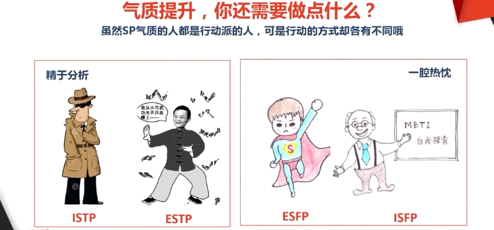 雖然SP氣質的人都是行動派的人，可是行動的方式卻各有不同哦
