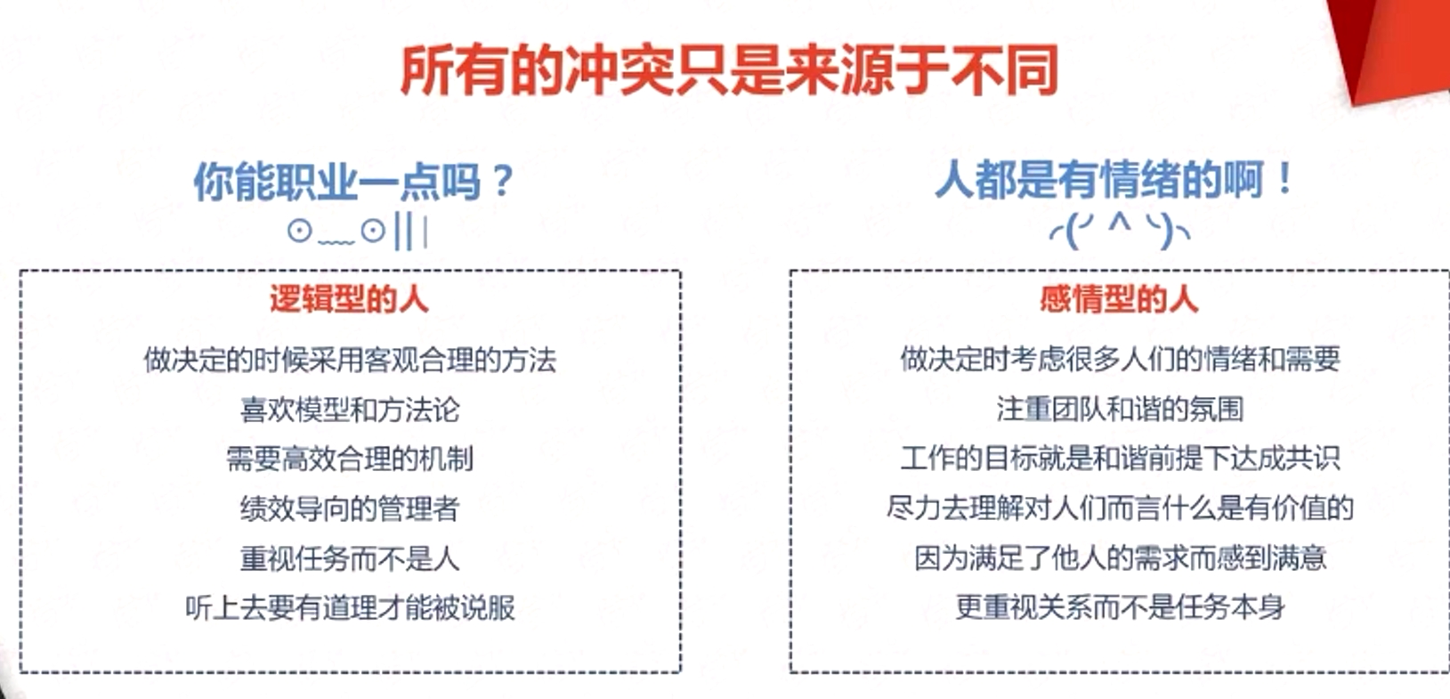邏輯型的人 做決定的時(shí)候采用客觀合理的方法