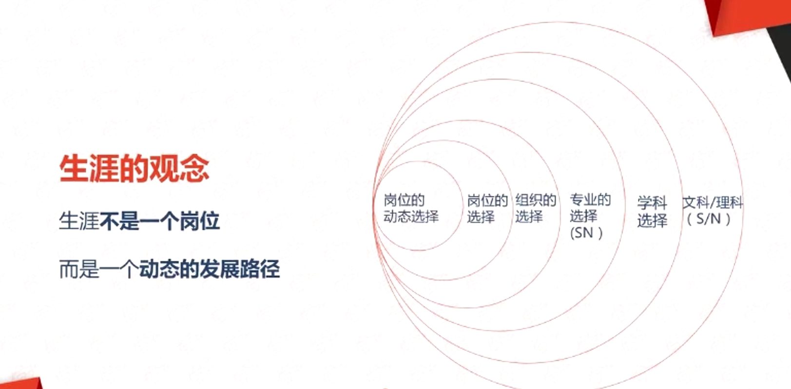 生涯的觀念 生涯不是一個崗位 而是一個動態的發展路徑